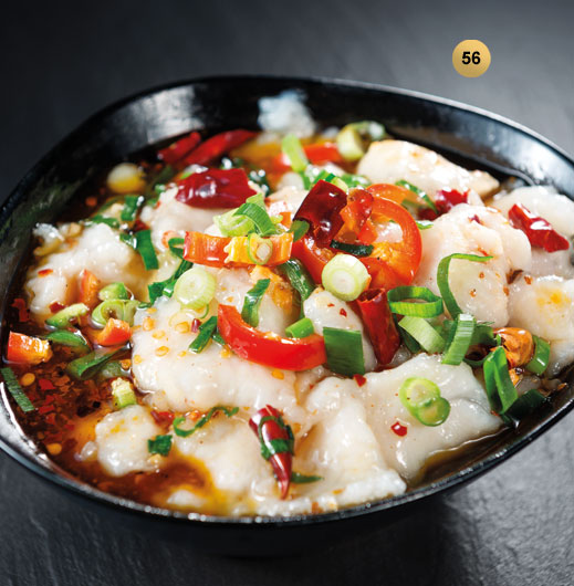 Filet de Poisson dans son bouillon, mariné aux épices Sichuan